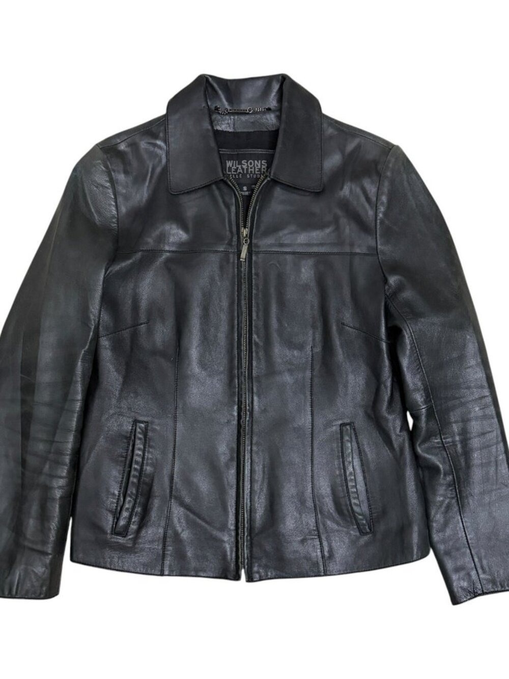 WILSONS LEATHER Jacket Business Casual Luxury Black Coat Womens Small